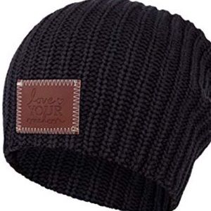 Black, Love Your Melon Slouchy Beanie Hat.